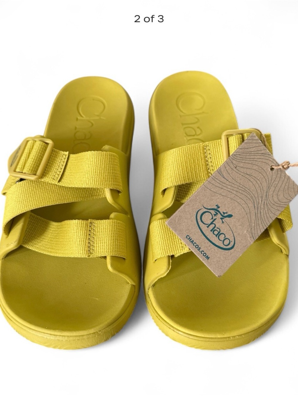 Chaco Kids Yellow Double-Strap Slide Sandals Size 8 women’s